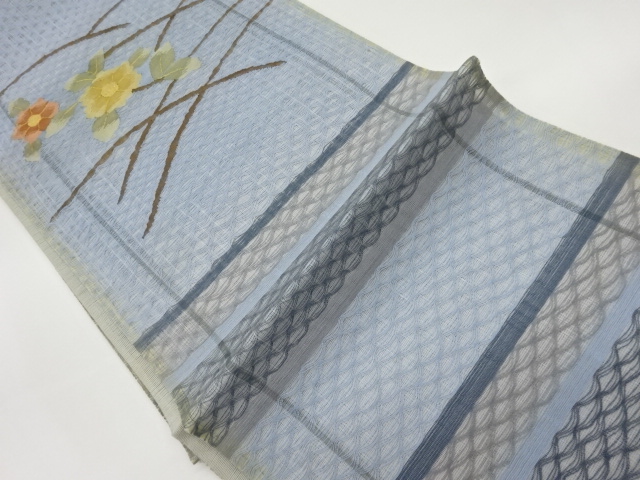 JAPANESE FUKURO OBI / WOVEN FLORAL PLANTS